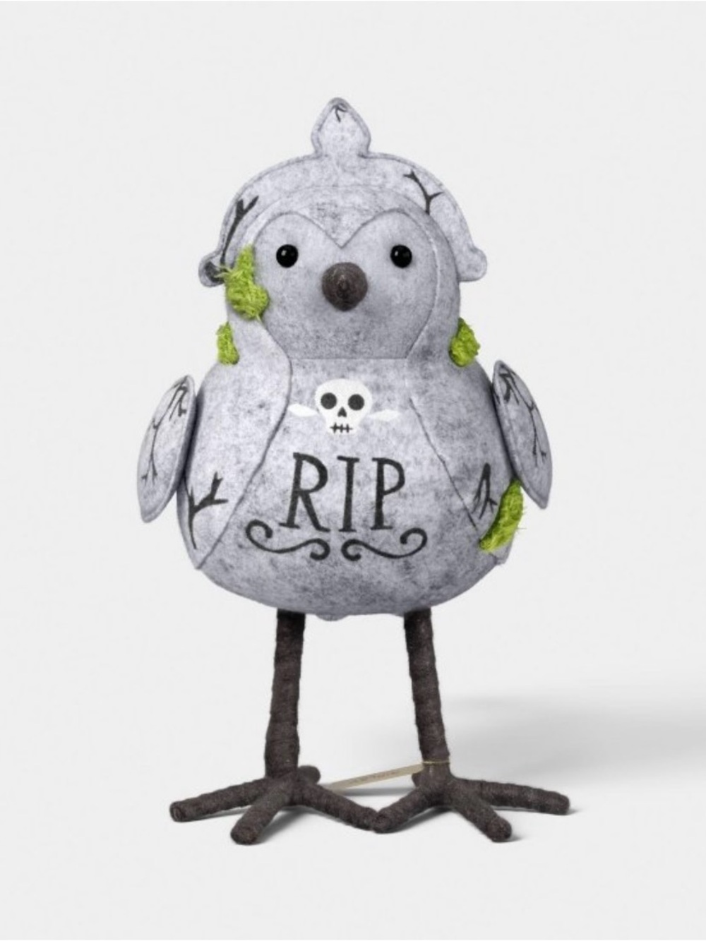 Target Featherly Friends RIP Bird ‘Ripley’ Halloween Decor Green Moss Accents